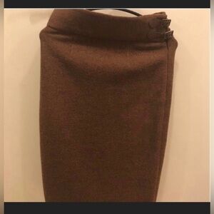 Vintage Ralph Lauren Polo 100%wool Brown blue Label Skirt  waist 25-26”